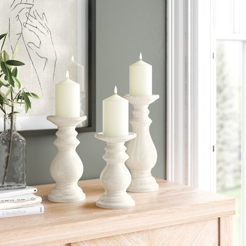 Joss & Main 3 Piece Ceramic Candlestick Set & Reviews Wayfair